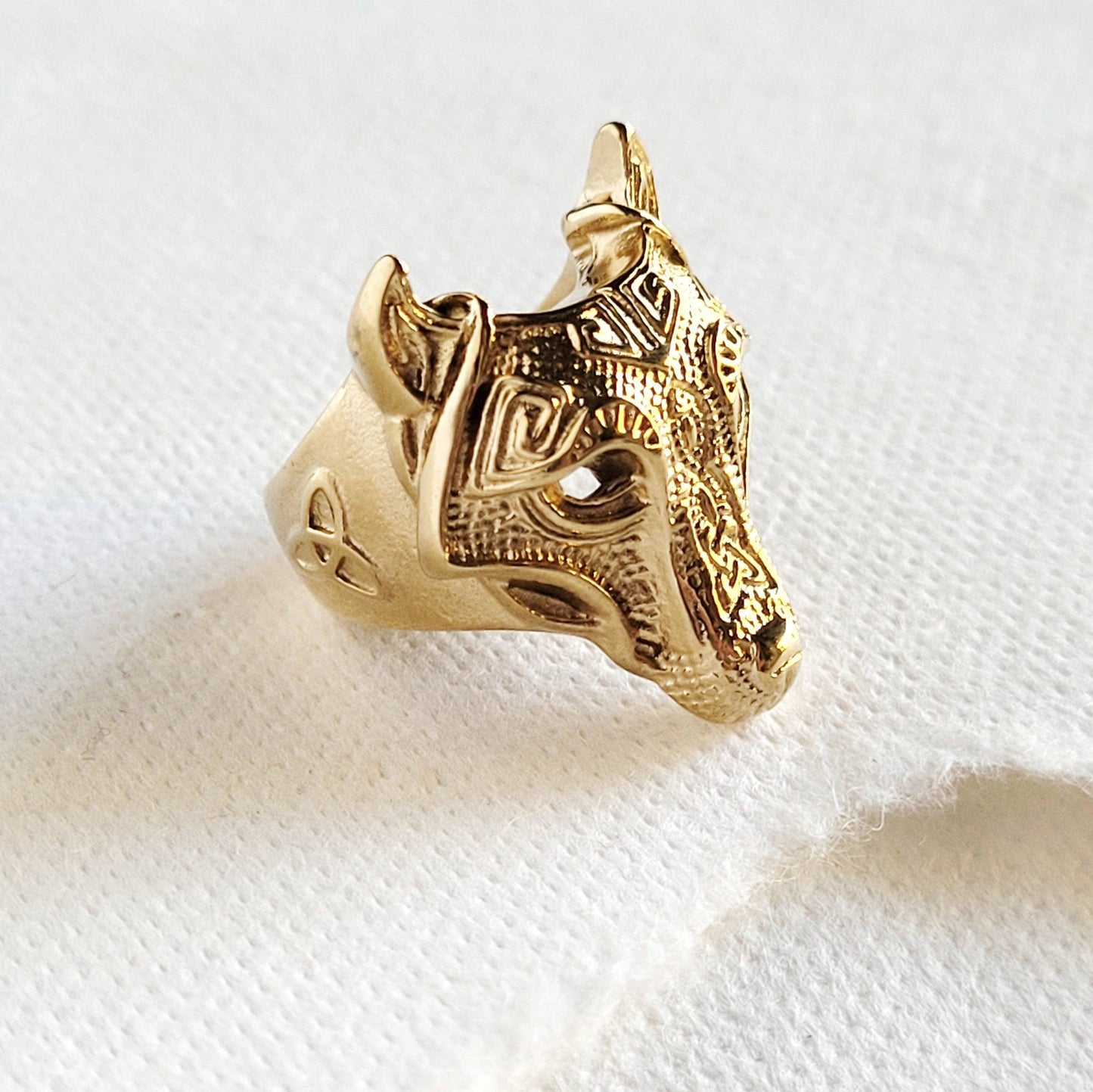 Brass Fox Dog Ring