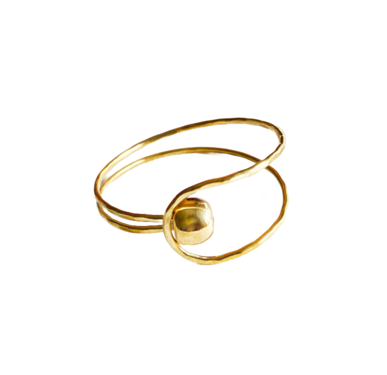 Brass Sphere Bangle Bracelet