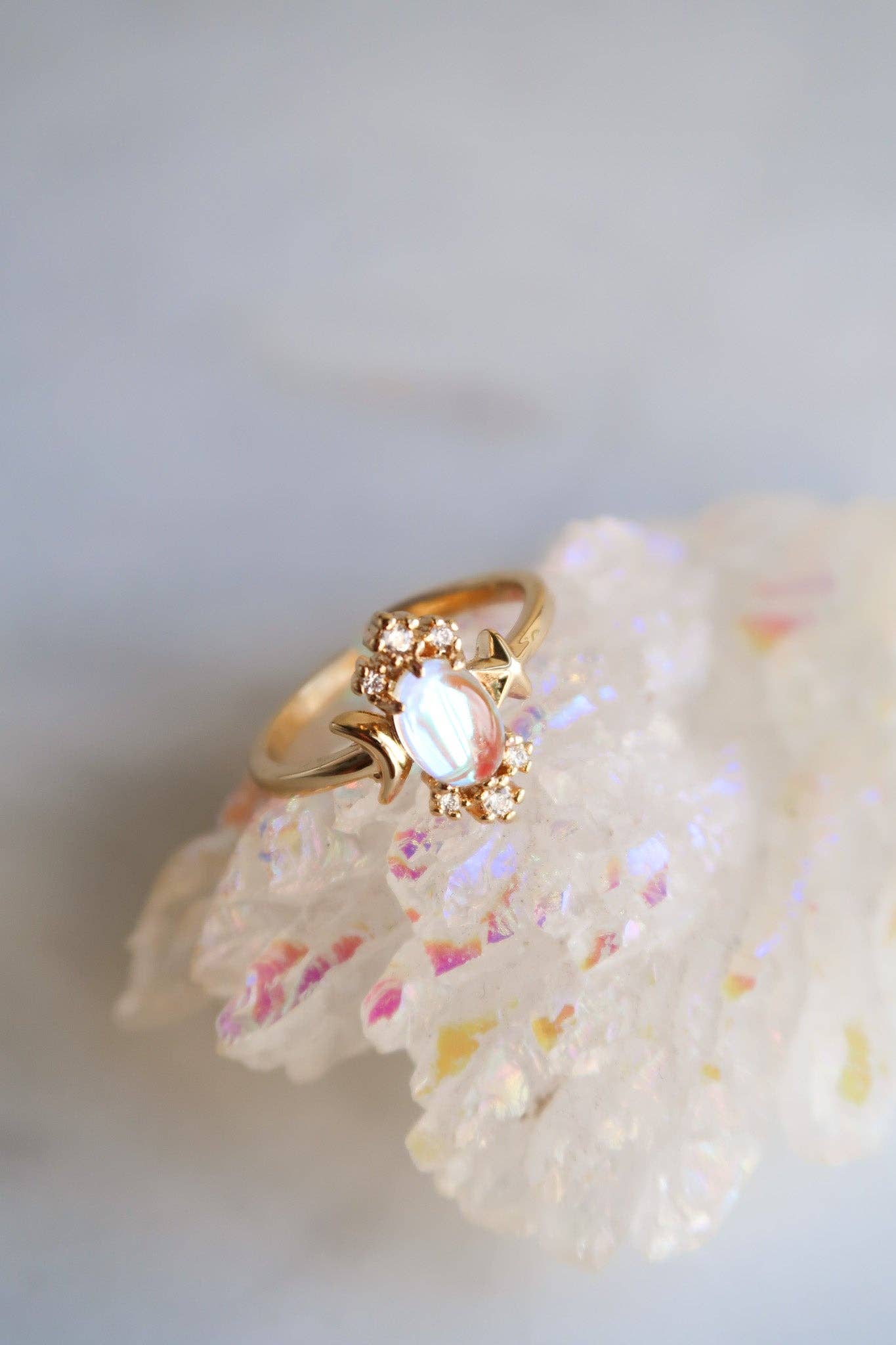 Stardust Moonstone Ring