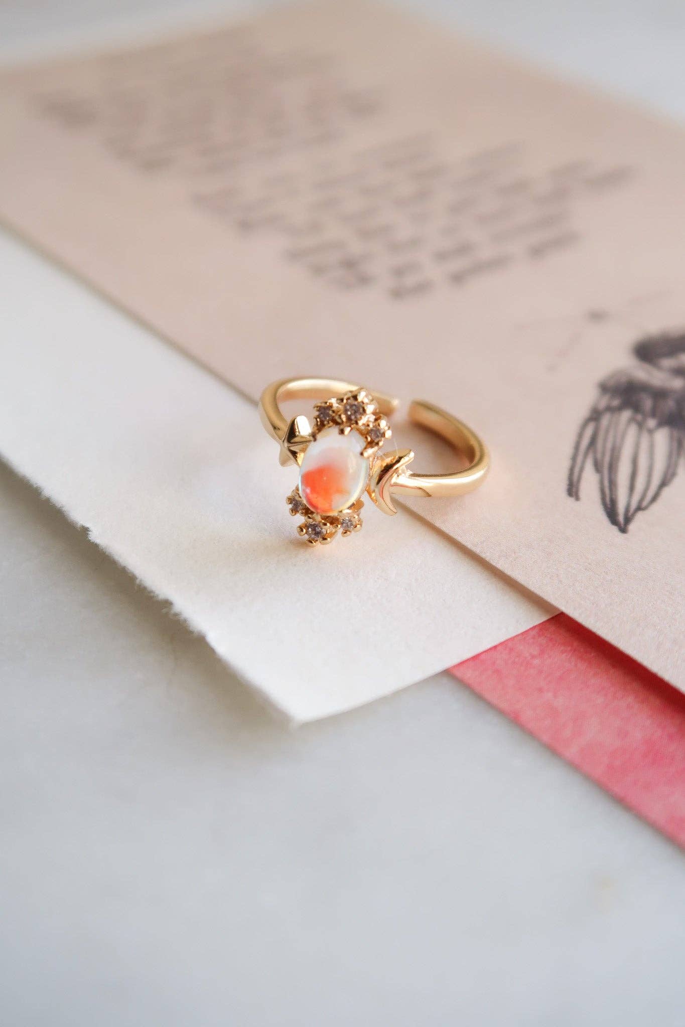 Stardust Moonstone Ring